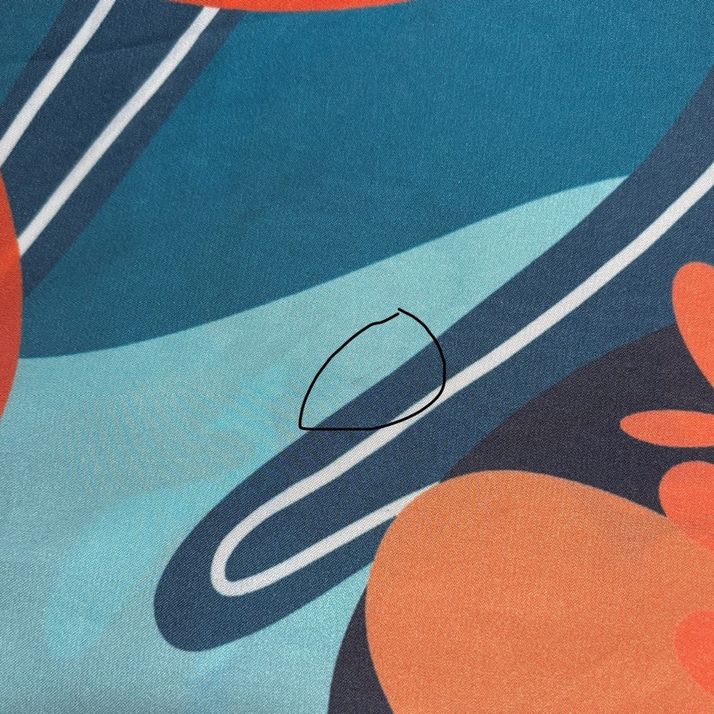 Reyna Noriega x Goody Ouchless Satin Floral Teal and Orange Square Scarf - Picture 10 of 10